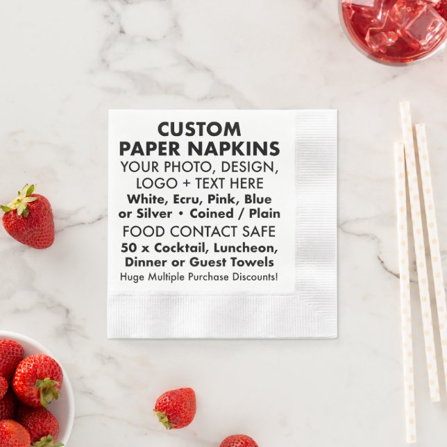 Custom Personalised Coined Cocktail Paper Napkins (Insitu)