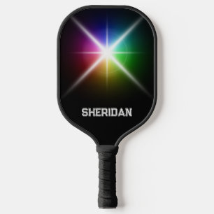 Custom Personalised Colour Burst Black Pickleball Paddle