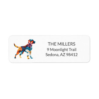Custom Personalised Colourful Dog Return Address Label