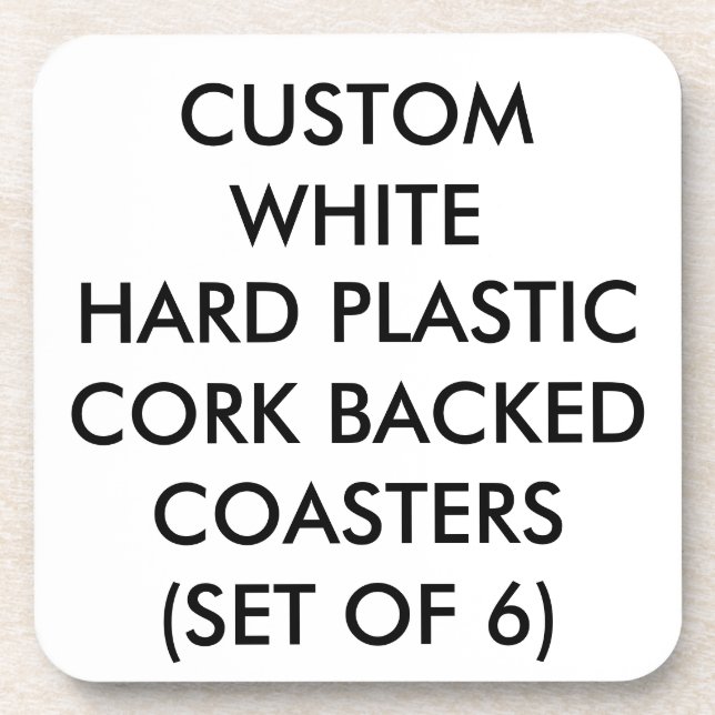 Custom Personalised Cork Back Plastic Coasters (6) (Front)