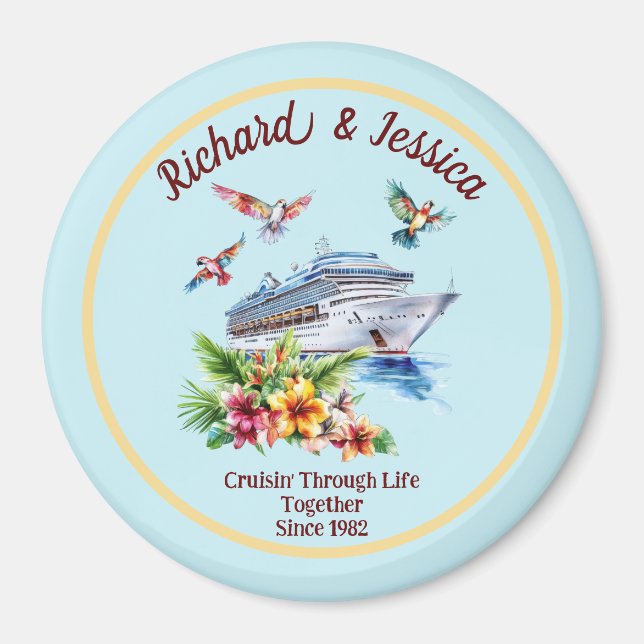 Custom Personalised Cruise Ship Cabin Stateroom Magnet (Front)