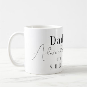 Custom Personalised Dad Minimal Black and White Coffee Mug