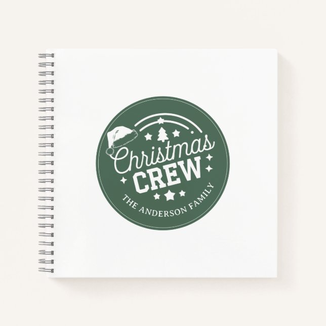 Custom personalised diy Christmas Crew sticker Notebook (Front)