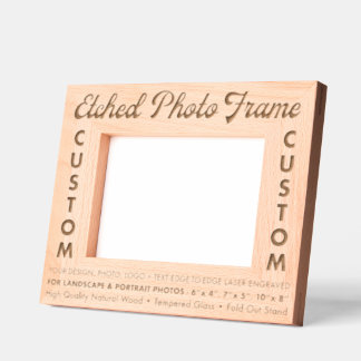 Custom personalised Engraved Wood Photo Frame (M)