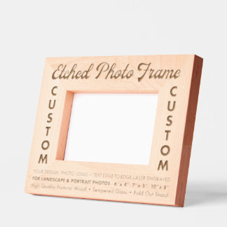 Custom personalised Engraved Wood Photo Frame (S)