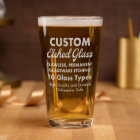 Custom Personalised Etched Pint Glass 16oz.