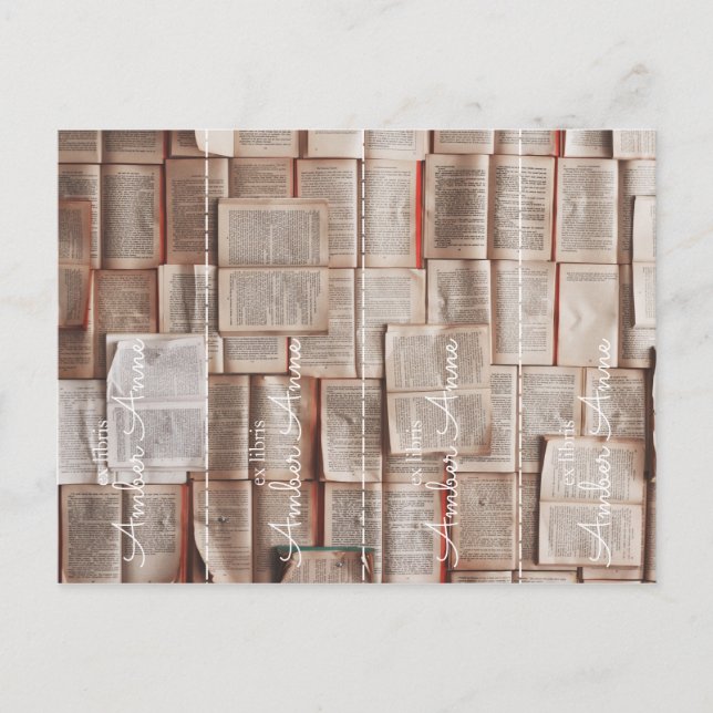 custom personalised ex libris bookmark cut the postcard (Front)