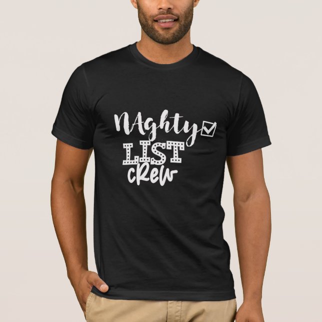 Custom Personalised Family Christmas Naughty List  T-Shirt (Front)