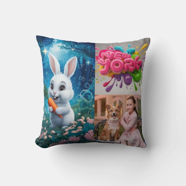 custom personalised family photo, boho pillows (Front)