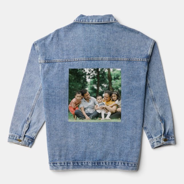 Custom Personalised Family Photo Denim Jacket (Back)