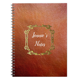 Custom Personalised Faux Leather Notebook