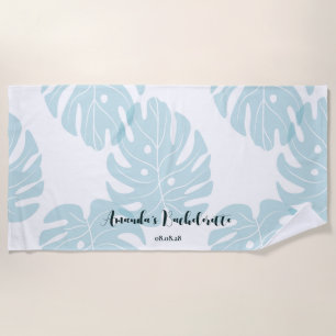 Custom Personalised Ficus Leaf Bachelorette  Beach Towel