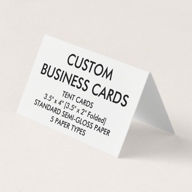 Custom Personalised Folded Tent Business Cards (Front)