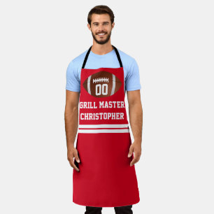 Custom Personalised Football Grill BBQ Tailgate Apron