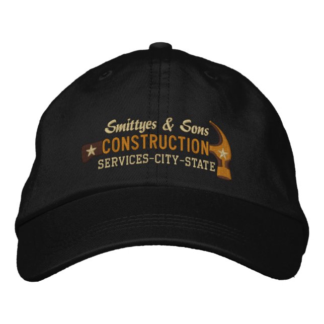 Custom Personalised for Your Construction Business Embroidered Hat (Front)