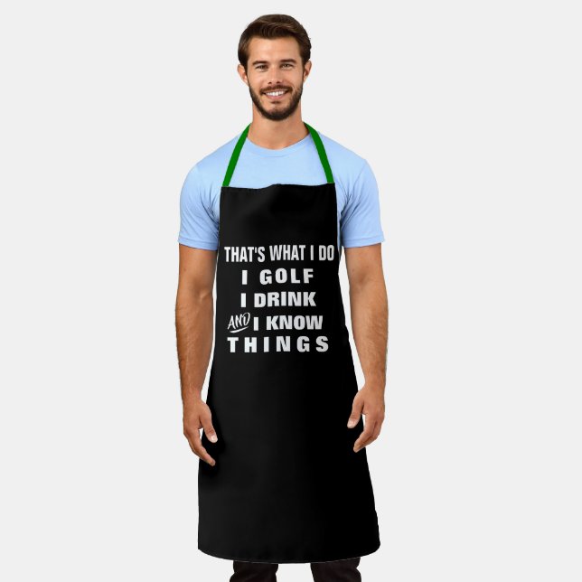 Custom Personalised Funny Mens Golfer Chef Bakers Apron (Worn)