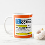 Custom Personalised Funny Prescription Coffee Coffee Mug<br><div class="desc">Create a unique,  personalised "prescription" coffee mug for a hilarious gift or treat yourself! This custom funny mug is perfect for doctors,  nurses,  medical professionals,  or anyone who needs their daily caffeine fix. Add a name for a personalised touch that's sure to bring smiles with every sip.</div>