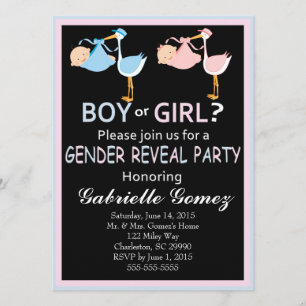 Custom Personalised Gender Reveal Invitation Card