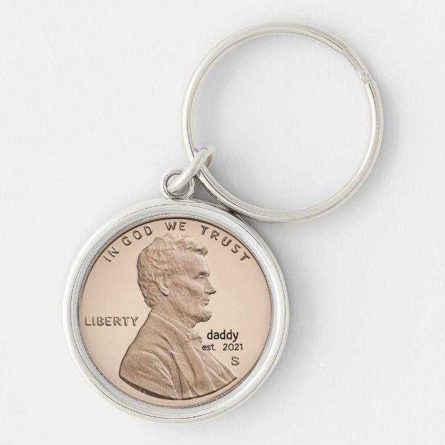 Custom Personalised Gift Penny Coin  Keychain (Front)