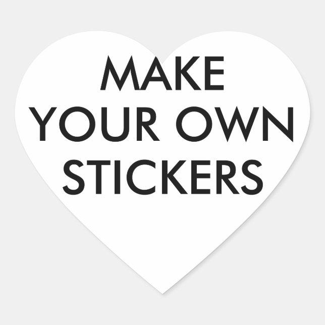 Custom Personalised Glossy Heart Shaped Stickers (Front)