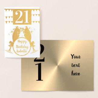 Custom Personalised Gold 21st Birthday Card