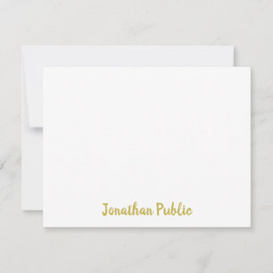 Custom Personalised Gold Colour Handwritten Script Card