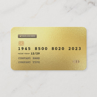 Custom personalised gold credit card Business Card