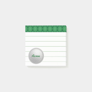 Custom Personalised Golf Post It Notes Gift