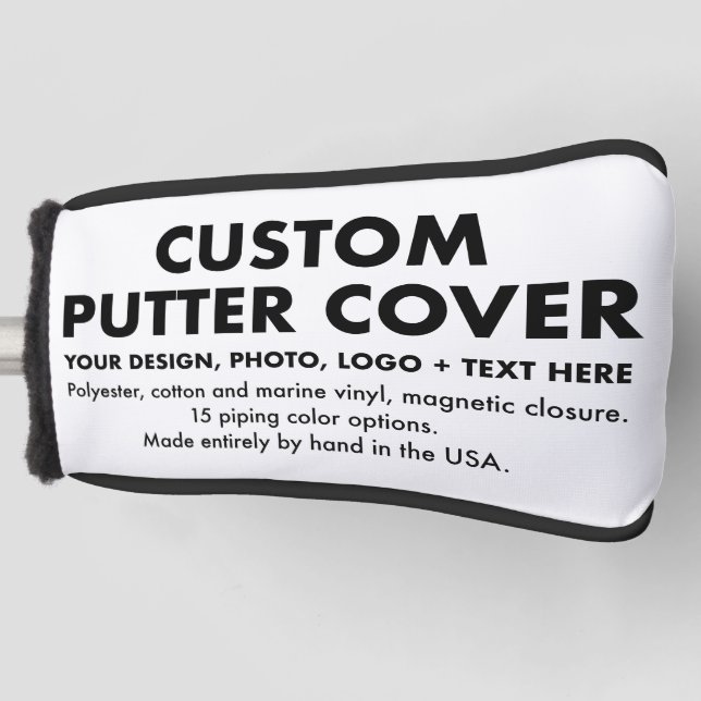 Custom Personalised Golf Putter Club Head Cover (Front)