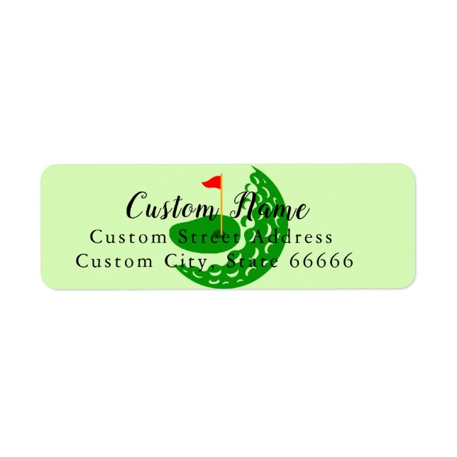 Custom Personalised Golf Theme Return Address Return Address Label (Front)