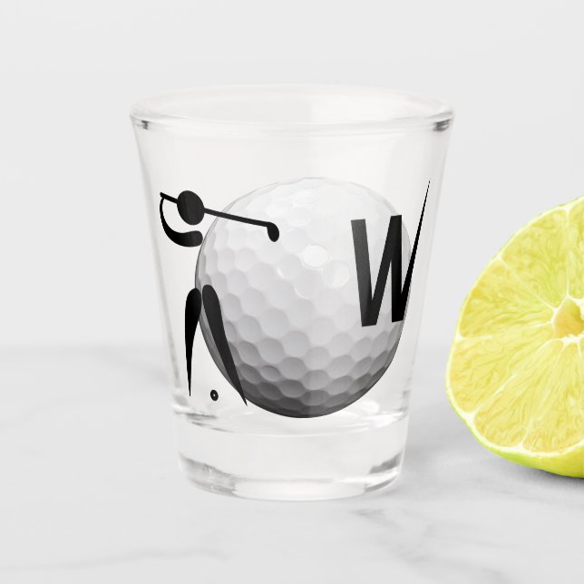 Custom Personalised Golf Whiskey Shot Glass (Front)