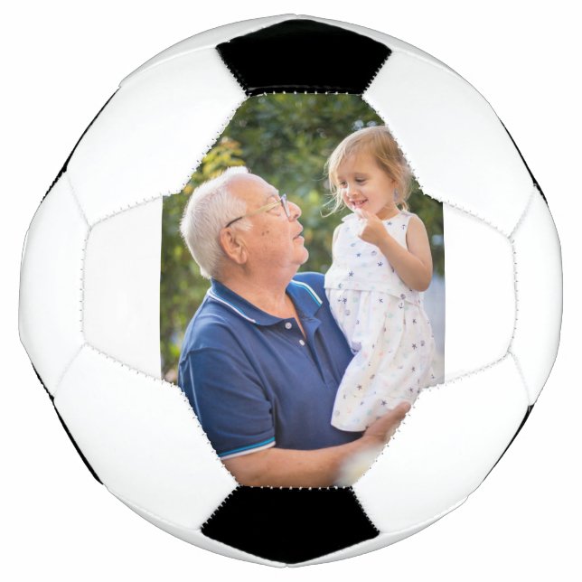 Custom Personalised Grandpa Photo Soccer Ball (Front)
