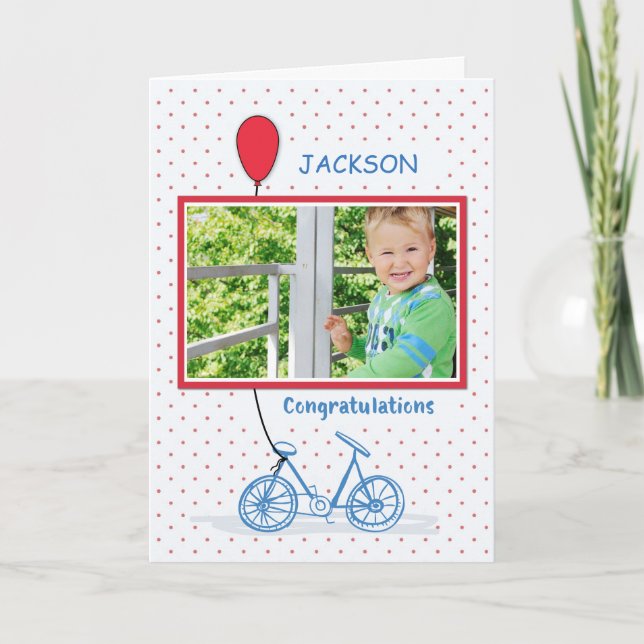 Custom Personalised Grandson and Photo Congratulat Card (Front)