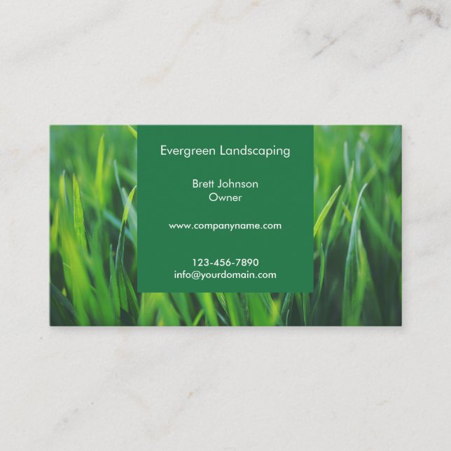 Custom Personalised Grass Business Card (Front)