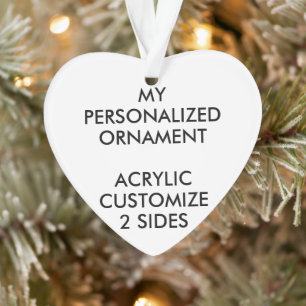 Custom Personalised HEART ACRYLIC PHOTO ORNAMENT