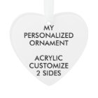 Custom Personalised HEART ACRYLIC PHOTO ORNAMENT