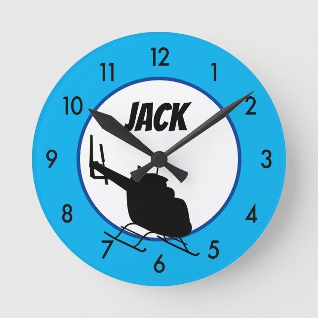 Custom personalised Helicopter Clock (Front)