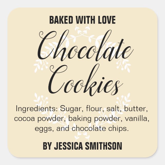 Custom Personalised Homemade label HM001_13sqv1 (Front)