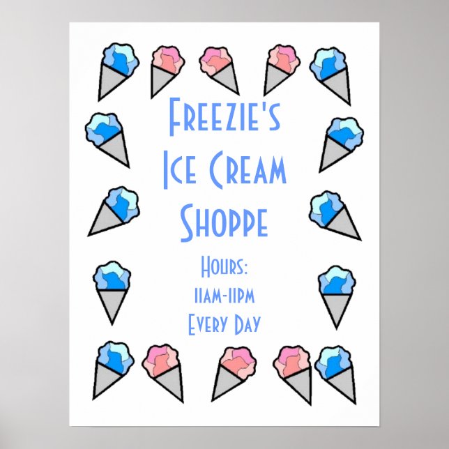 Custom, Personalised Ice Cream Border Posters (Front)