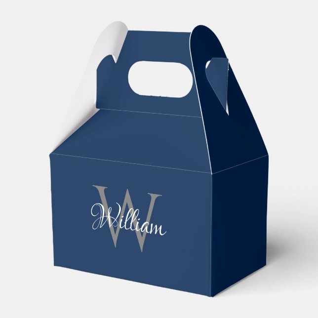 Custom Personalised Initial Script Monogram Favour Box (Front Side)