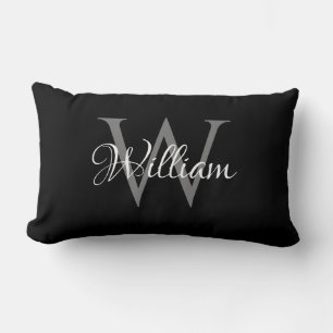 Custom Personalised Initial Script Monogram Lumbar Cushion