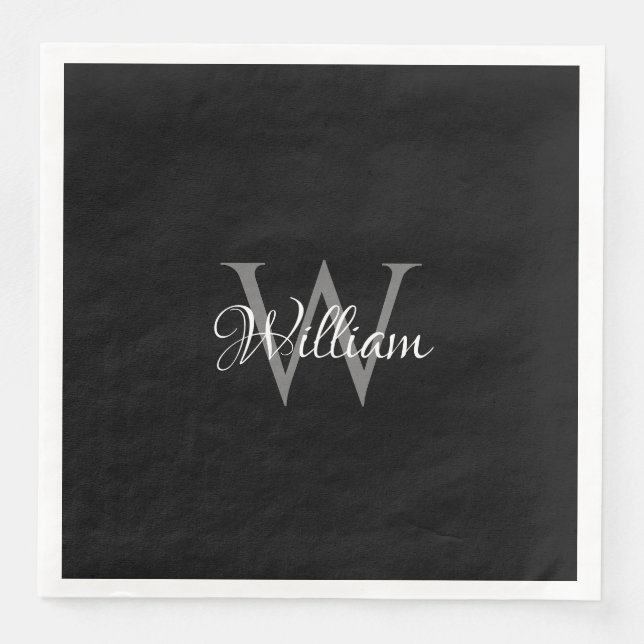 Custom Personalised Initial Script Monogram Napkin (Front)