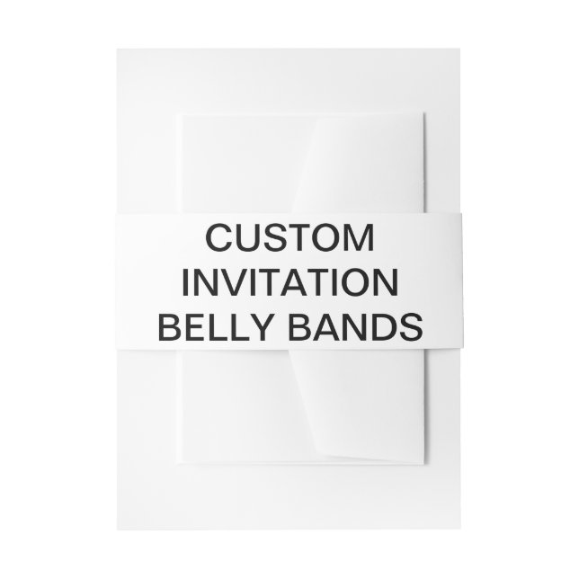 Custom Personalised Invitation Belly Bands Blank Band (Front Example)