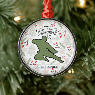 Custom Personalised Karate Martial Arts Christmas Metal Ornament