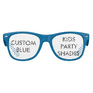 Custom Personalised Kids Blue Retro Party Shades