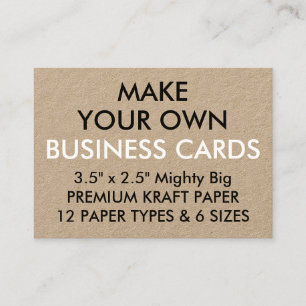Custom Personalised KRAFT 3.5"x2.5" Business Cards