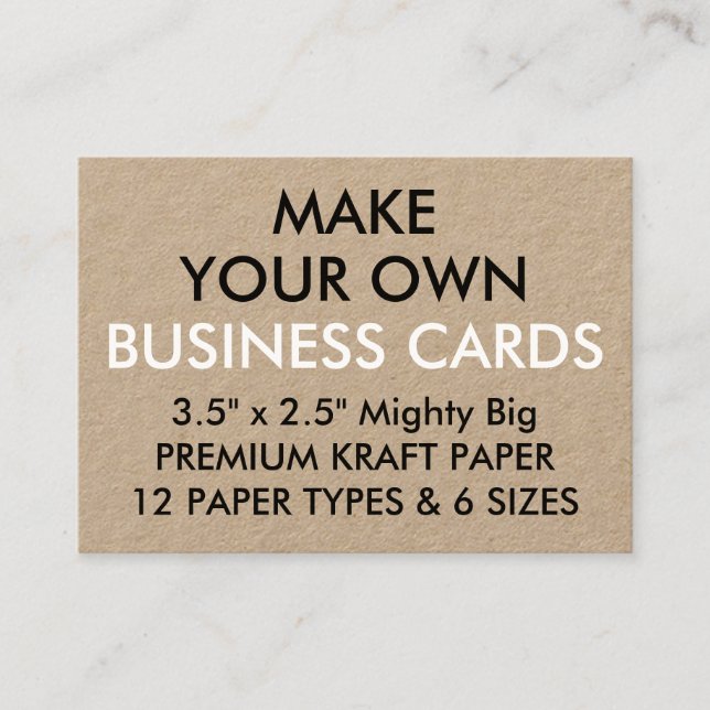 Custom Personalised KRAFT 3.5"x2.5" Business Cards (Front)