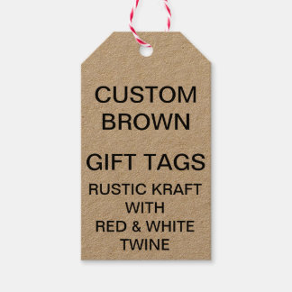 Custom Personalised Kraft Gift Tags Red Twine