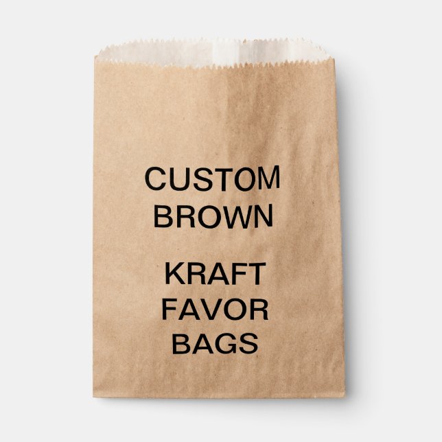 Custom Personalised Kraft Paper Favour Bags (Front)