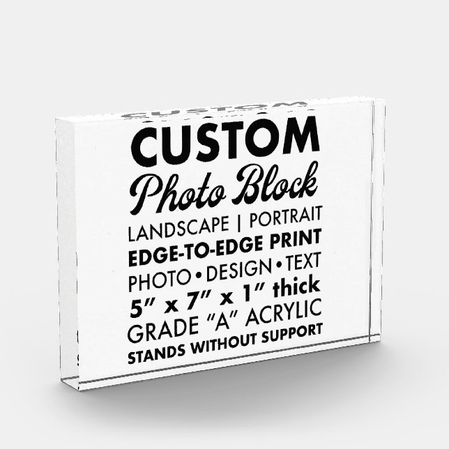 Custom Personalised Landscape Photo Paperweight Block (Left)